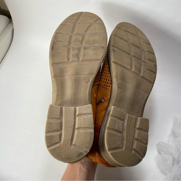 Casta Ravva Camel Brown Perforated Leather Ankle Boots EU 40 (US 9-10) - Picture 11 of 16